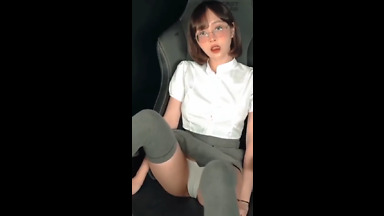 DEERLONG - Sexy Schoolgirl Flashes Camel Toe Panties POV Cumshot Leaked