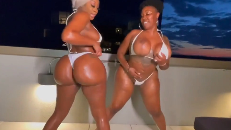 Lala Koi Fat Booty Ebony Sluts Getting Naked on a Balcony Leaked  