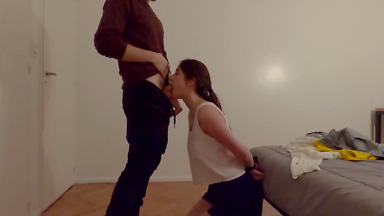 John and Sky - Hot Step Sister Tricked Into Sloppy Deepthroat Leaked