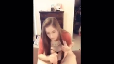 Cute Girlfriend Sloppy Blowjob